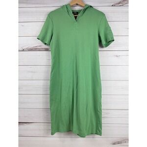 Vintage Lauren Ralph Lauren Women's‎ Green Cotton Knit Hooded Dress L Casual